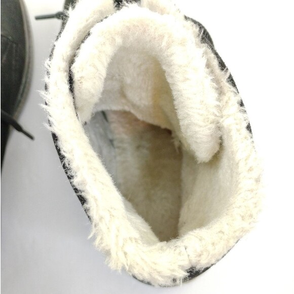 SQL Black Suede Boots Faux Fur lined  Black and Cream  Lace up size 7.5 - Picture 8 of 16